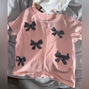 4t glitter bow tshirt